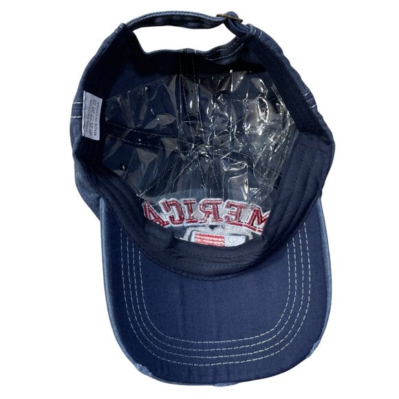 America Baseball Cap Hat Denim Flag 1776 Adjustable New Patriotic - Picture 6 of 9